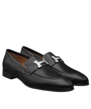Hermes Womens Paris Fitted Loafer Black