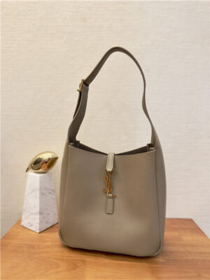 YSL LE 5 A 7 Supple Small 713938 Beige Grained Leather