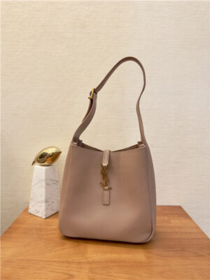 YSL LE 5 A 7 Supple Small 713938 Rose Grained Leather