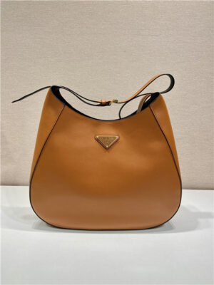 Prada Large Leather Shoulder Bag 1BC181 Tan
