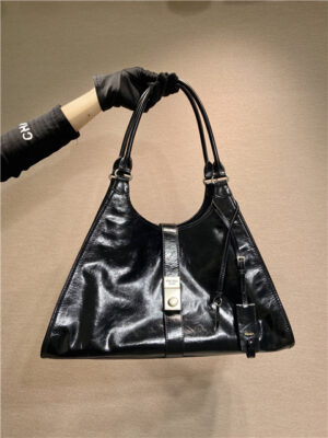Large Leather Tote Bag 1BG570 Black