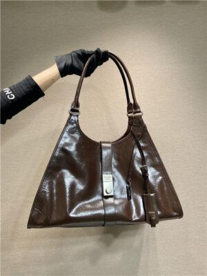 Large Leather Tote Bag 1BG570 Dark Brown
