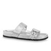 Louis Vuitton Womens Bom Dia Flat Comfort Mule 1AB3OH Silver