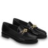Louis Vuitton Womens Chess Flat Loafer Black
