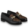 Louis Vuitton Womens Chess Flat Loafer Brown