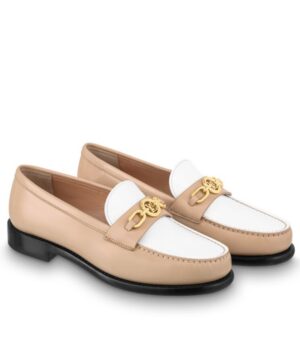 Louis Vuitton Womens Chess Flat Loafer Henna