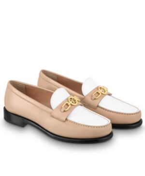 Louis Vuitton Womens Chess Flat Loafer Henna