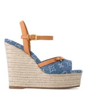 Louis Vuitton Womens Helios Wedge Sandal 1ACIZH Blue