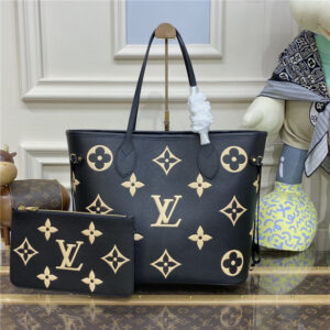 Louis Vuitton Neverfull MM Monogram Empreinte Black/Beige M58907