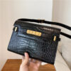 YSL Manhattan Small Shoulder Bag 675626 Black Crocodile