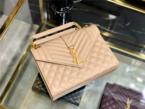 YSL Medium Envelope Chain Bag 8208 BeigeGold