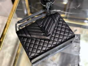 YSL Medium Envelope Chain Bag 8208 BlackBlack