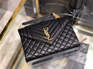 YSL Medium Envelope Chain Bag 8208 BlackGold