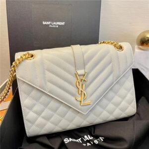 YSL Medium Envelope Chain Bag 8208 IvoryGold