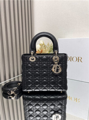 Dior Medium Lady Dior Bag M0565 Black Lambskin