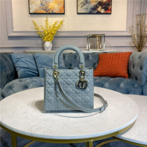 Dior Medium Lady Dior Bag M0565 Gray Patent