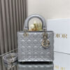 Dior Medium Lady Dior Bag M0565 Grey Pearlescent
