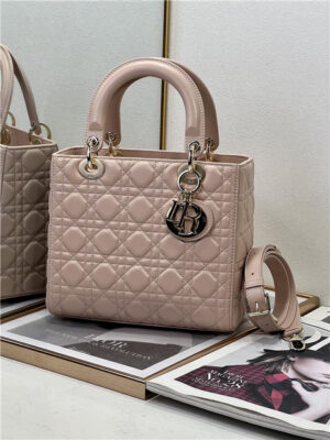 Dior Medium Lady Dior Bag M0565 Pink Lambskin