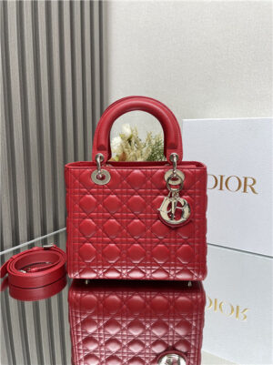 Dior Medium Lady Dior Bag M0565 Red Lambskin