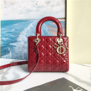 Dior Medium Lady Dior Bag M0565 Red Patent