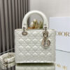Dior Medium Lady Dior Bag M0565 White Lambskin