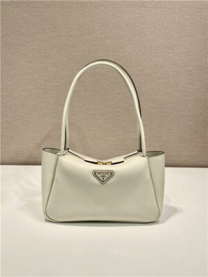Prada Medium Leather Handbag 1BA444 White