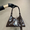 Medium Leather Tote Bag 1BG563 Dark Brown