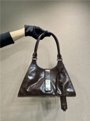 Medium Leather Tote Bag 1BG563 Dark Brown