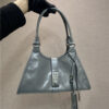 Medium Leather Tote Bag 1BG563 Grey