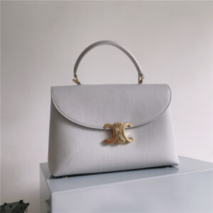 Celine Medium Nino Bag 117523 Grey Grained Leather