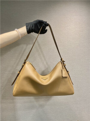 Prada Prada Aimee Large Leather Shoulder Bag 1BC228 Caramel