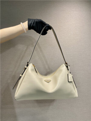 Prada Prada Aimee Large Leather Shoulder Bag 1BC228 Travertine
