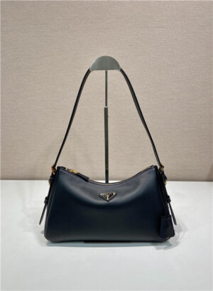 Prada Aimee Medium Leather Shoulder Bag 1BC229 Black