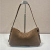 Prada Aimee Medium Suede Shoulder Bag 1BC229 Cocoa Brown