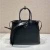 Prada Prada Buckle Large Leather Handbag With Belt 1BA416 Black