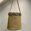 Prada Buckle Leather Bucket Bag With Belt 1BE085 Caramel