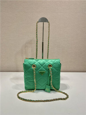 Prada Prada Re-Edition 1995 Chaine Re-Nylon Tote Bag 1BG468 Mint Green