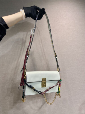 Prada Soft Sound Small Leather Shoulder Bag 1BD379 White