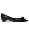 Prada Womens Brushed Leather Pumps With Floral Appliques 1I363N