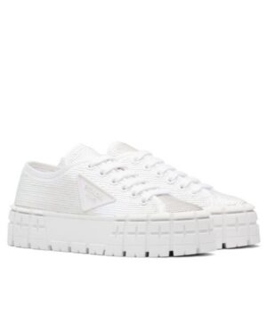 Prada Womens Double Wheel Sequin Sneakers