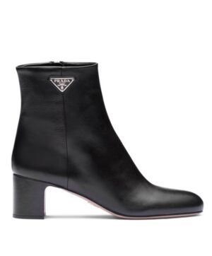 Prada Womens Leather Booties Black