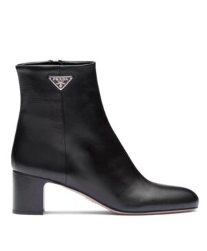 Prada Womens Leather Booties Black