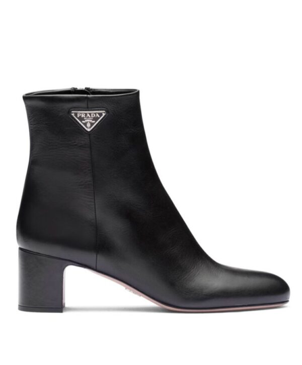Prada Womens Leather Booties Black