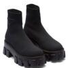 Prada Womens Monolith Knit Booties 1T115N Black