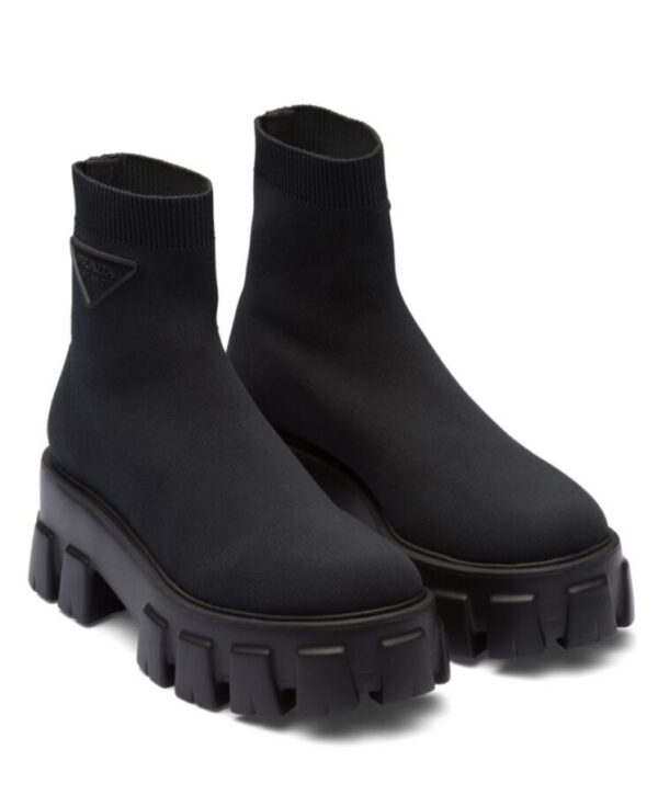 Prada Womens Monolith Knit Booties 1T115N Black