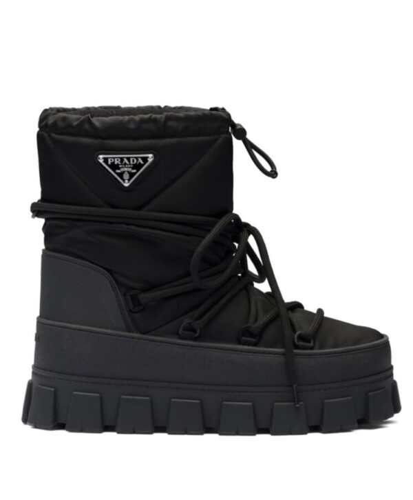 Prada Womens Nylon Gabardine Apres-ski Boots Black