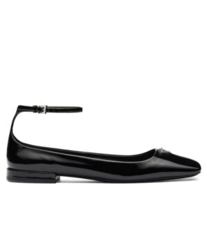 Prada Womens Patent Leather Ballerinas 1F036N Black