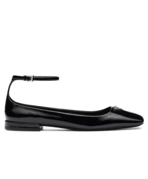 Prada Womens Patent Leather Ballerinas 1F036N Black
