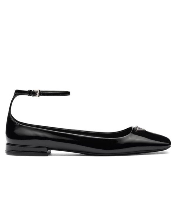 Prada Womens Patent Leather Ballerinas 1F036N Black