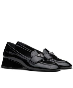 Prada Womens Patent Leather Loafers
